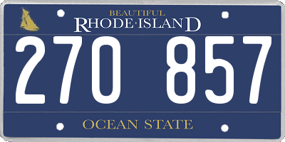 RI license plate 270857