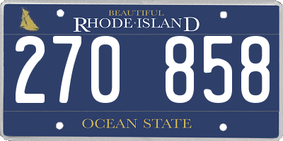 RI license plate 270858