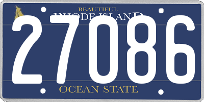 RI license plate 27086