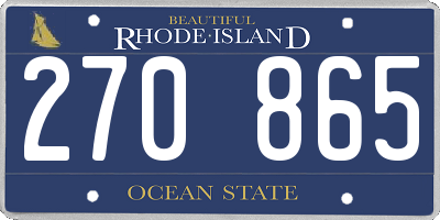 RI license plate 270865