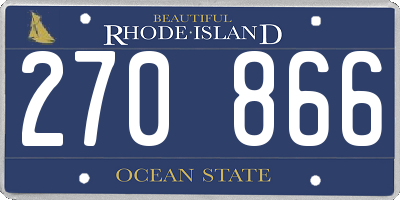 RI license plate 270866