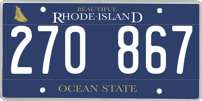 RI license plate 270867