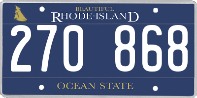 RI license plate 270868
