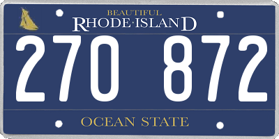 RI license plate 270872