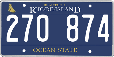 RI license plate 270874