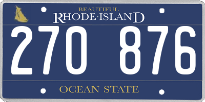 RI license plate 270876