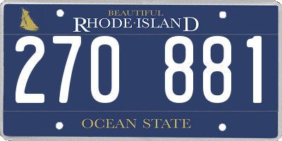 RI license plate 270881
