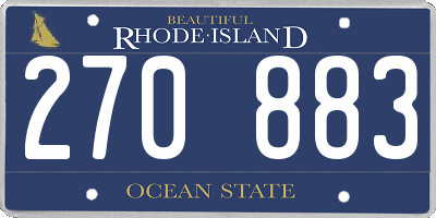 RI license plate 270883