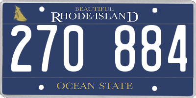 RI license plate 270884