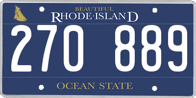 RI license plate 270889