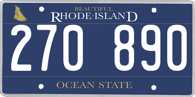 RI license plate 270890