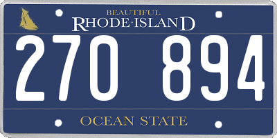 RI license plate 270894