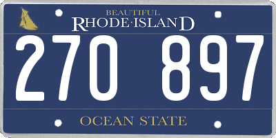 RI license plate 270897