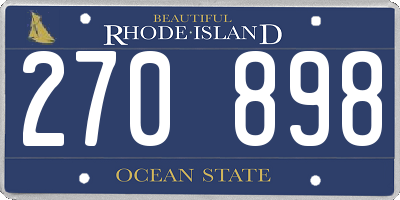 RI license plate 270898