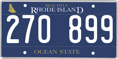 RI license plate 270899