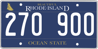 RI license plate 270900