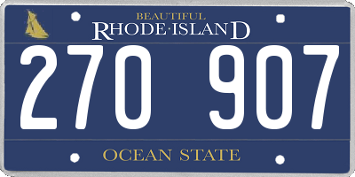 RI license plate 270907