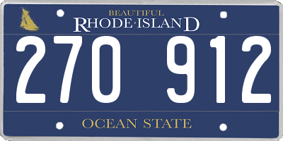 RI license plate 270912