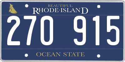 RI license plate 270915