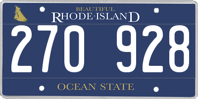 RI license plate 270928