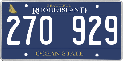RI license plate 270929