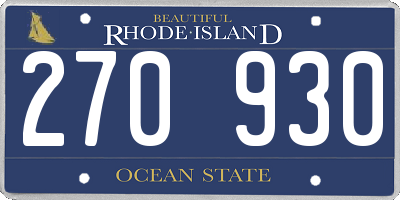 RI license plate 270930
