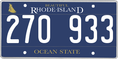 RI license plate 270933