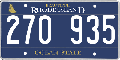 RI license plate 270935