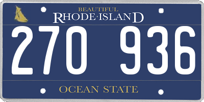 RI license plate 270936