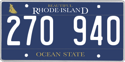 RI license plate 270940