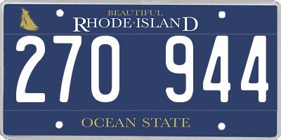 RI license plate 270944