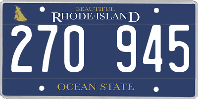 RI license plate 270945
