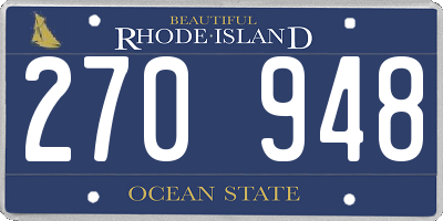RI license plate 270948