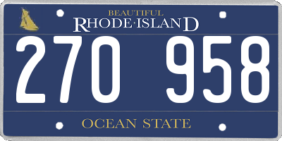 RI license plate 270958