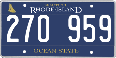 RI license plate 270959