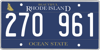 RI license plate 270961