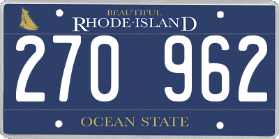 RI license plate 270962