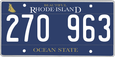 RI license plate 270963