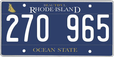 RI license plate 270965