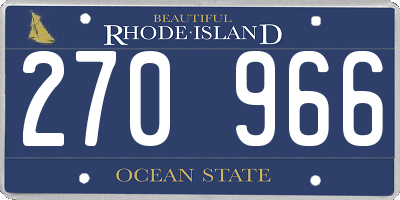 RI license plate 270966