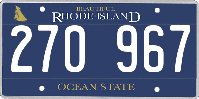 RI license plate 270967