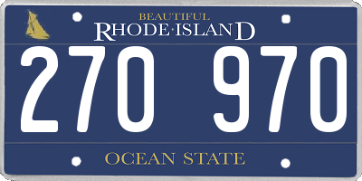 RI license plate 270970