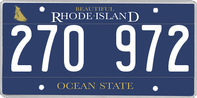 RI license plate 270972