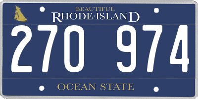 RI license plate 270974