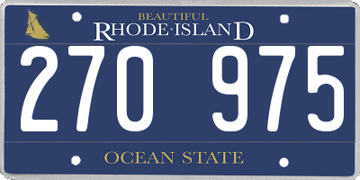 RI license plate 270975