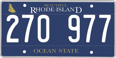 RI license plate 270977