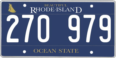 RI license plate 270979