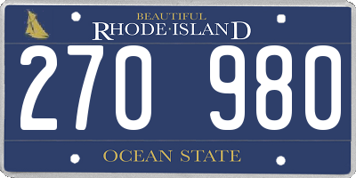 RI license plate 270980