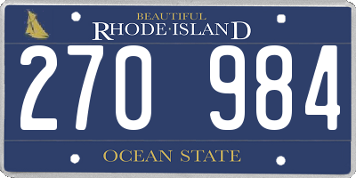 RI license plate 270984
