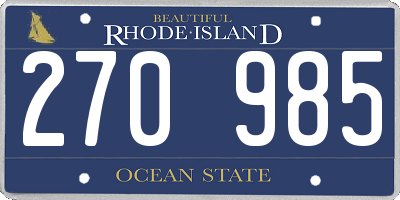 RI license plate 270985